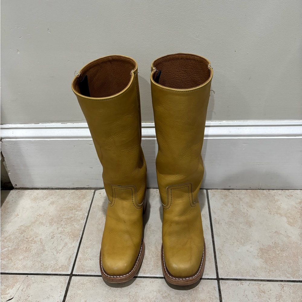 FRYE boots Campus14L banana color way!